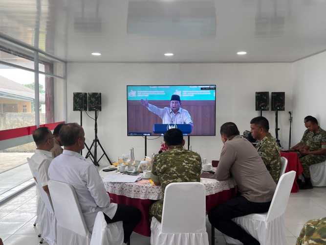 Pangdam XIX Tuanku Tambusai Hadiri Vidcon Peresmian 1.061 KDKMP oleh Presiden RI