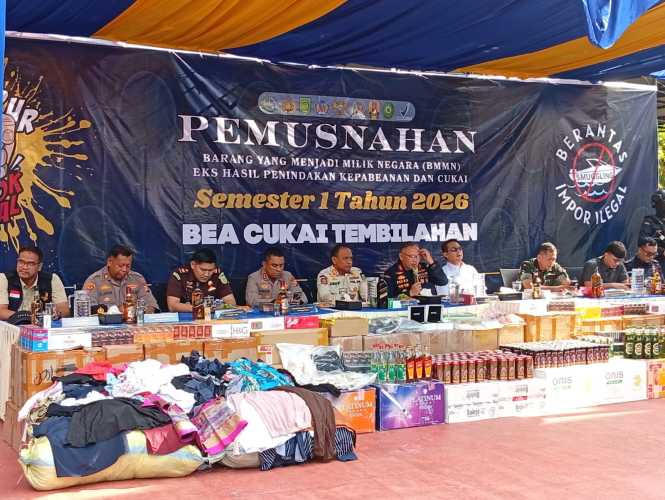 Bea Cukai Tembilahan Musnahkan Barang Hasil Penindakan Senilai Rp. 4,65 Milyar, Selamatkan Potensi Kerugian Negara Rp. 2,46 Milyar