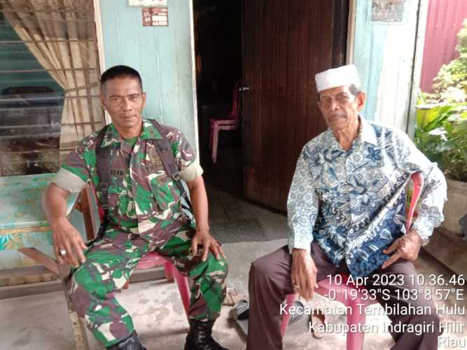 Komandan Pos Kunjungi Sesepuh Kecamatan Tembilahan Hulu
