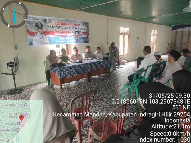Babinsa Hadiri Musyawarah Pembentukan Koperasi Desa Merah Putih di Sepakat Jaya