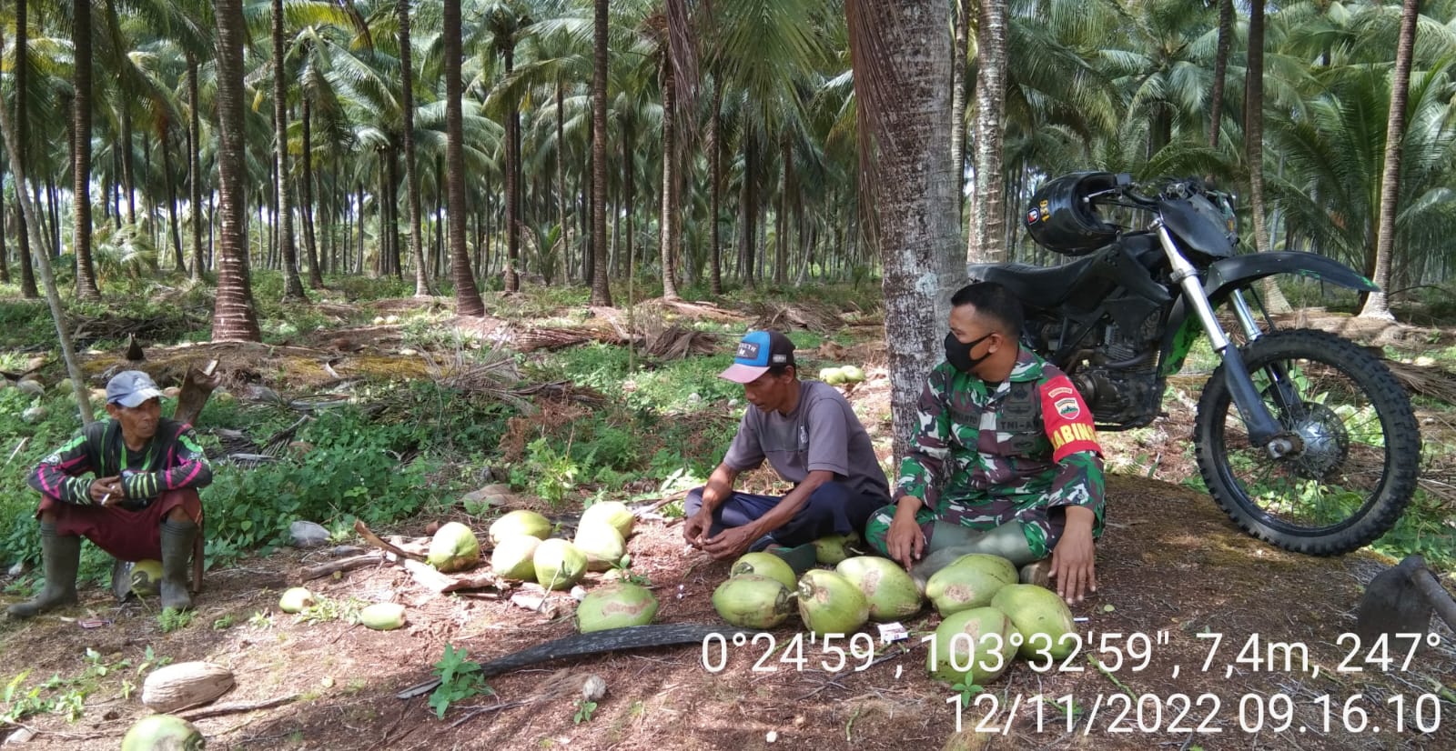 Babinsa Pulau Burung Meninjau Petani Setempat