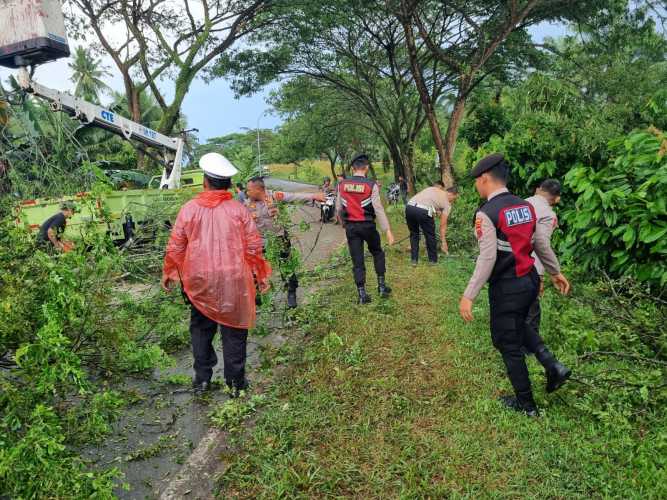 Sat Samapta Polres Batu Bara Laksanakan Patroli Menuju TKP Pohon Tumbang