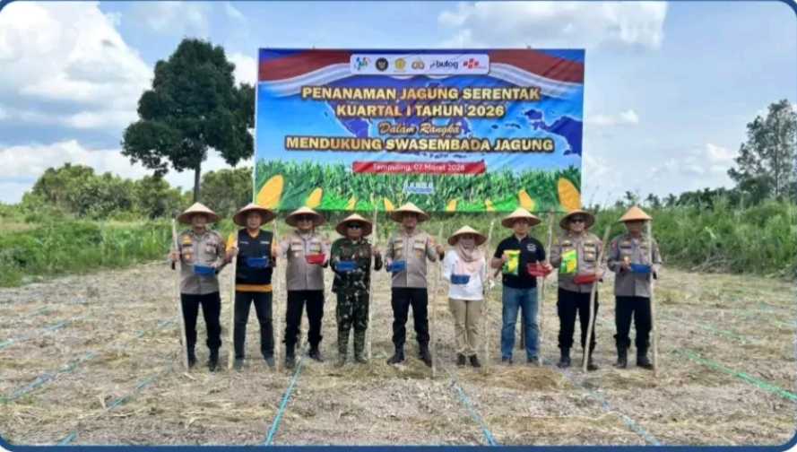Perum BULOG Tembilahan Dukung Swasembada Jagung Melalui Penanaman Serentak Kuartal I 2026