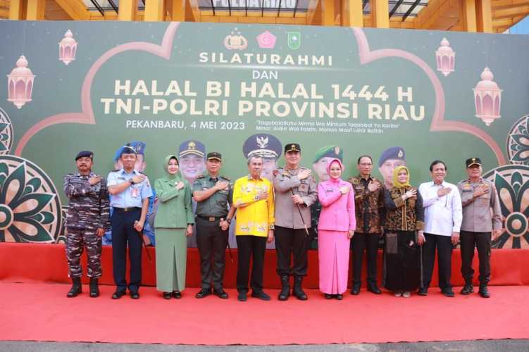 Gubernur Riau Apresiasi Halal Bihalal Di Polda Riau, Meningkatkan Semangat Kebersamaan Dan Sinergitas Pemprov Dan TNI-Polri