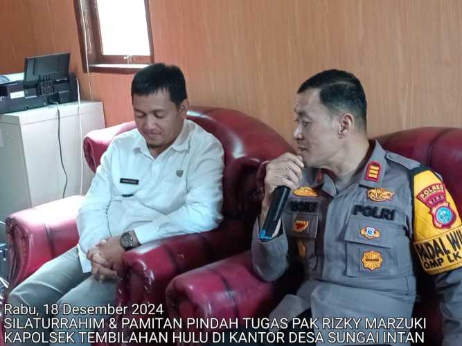 Kapolsek Tembillahan Hulu Ijin Pamit Kepada Masyarakat Desa Sungai Intan