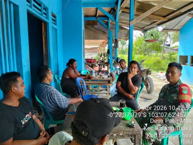 Babinsa Koramil 12/Batang Tuaka Gelar Sosialisasi dan Penegasan Tapal Batas di Tanjung Siantar