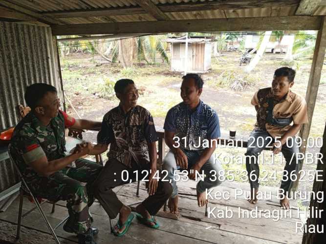 Diskusi Pagi, Babinsa Pulau Burung Identifikasi Potensi Konflik Sosial