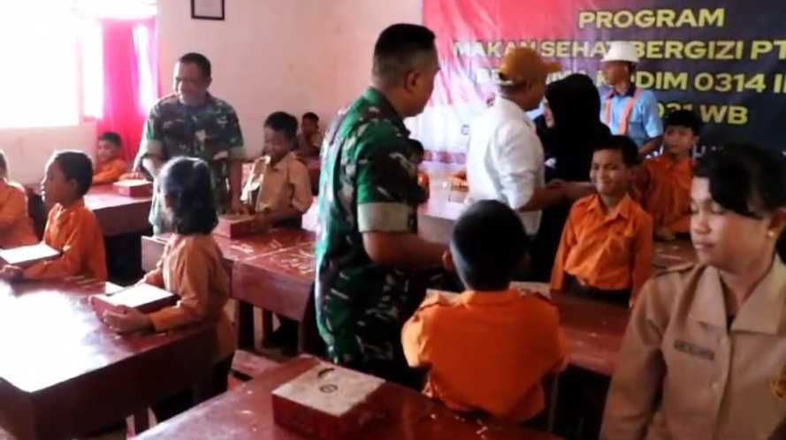 Danramil 12/Batangtuaka Jalin Kerjasama dengan PT SAGM untuk Program Makan Sehat Bergizi