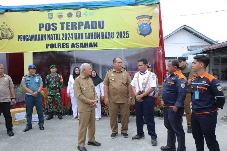 Tinjau Pos Nataru 2024 Bersama Forkopimda, Bupati Asahan Pastikan Arus Mudik Berjalan Lancar