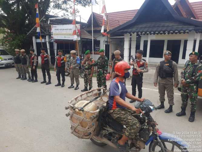 Personil Koramil 01/Tembilahan Gelar Patroli Cipta Kondisi Jelang Pilkada Tahun 2024