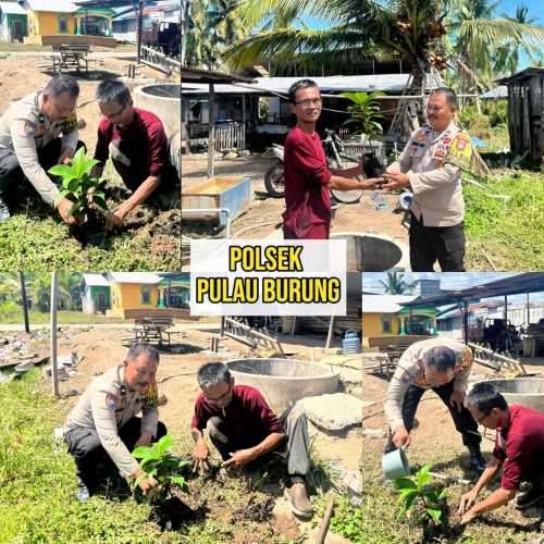 Polsek Pulau Burung Gelar Green Policing  Menanam Pohon untuk Masa Depan yang Lebih Baik