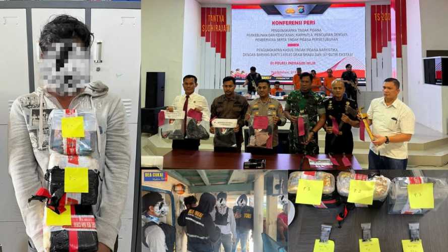 Tim Gabungan Bea Cukai Tembilahan dan Polres Indragiri Hilir Gagalkan Penyelundupan 3,2 Kilogram Sabu di Sungai Guntung