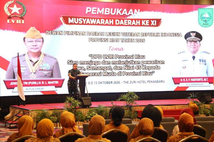 Hadiri Musda XI LVRI Riau, Ini Pesan Penting Pangdam XIX/Tuanku Tambusai