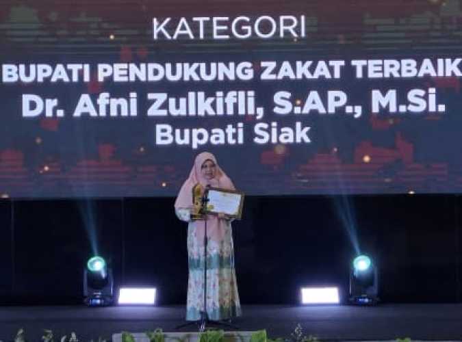 Bupati Siak Masuk Top 5 Bupati Pendukung Zakat Terbaik di Indonesia
