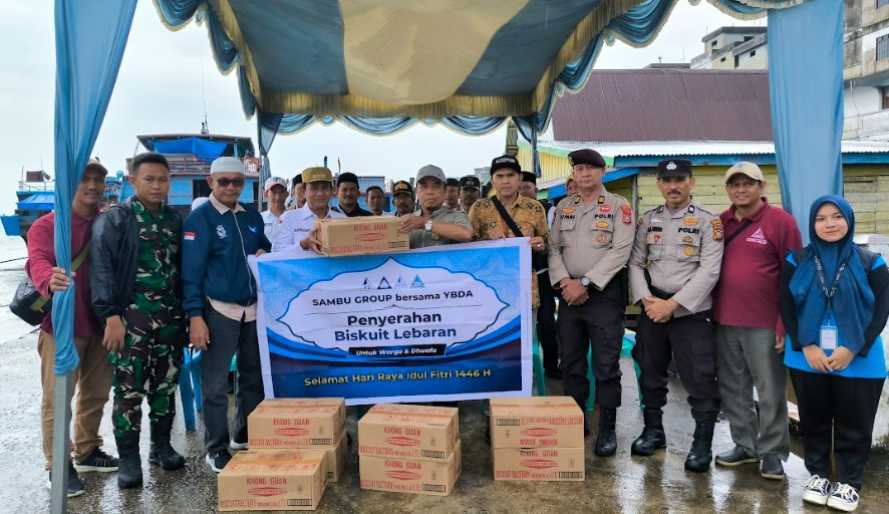 Sambut Lebaran PT Pulau Sambu di Guntung  Bersama YBDA Berbagi Kebahagian
