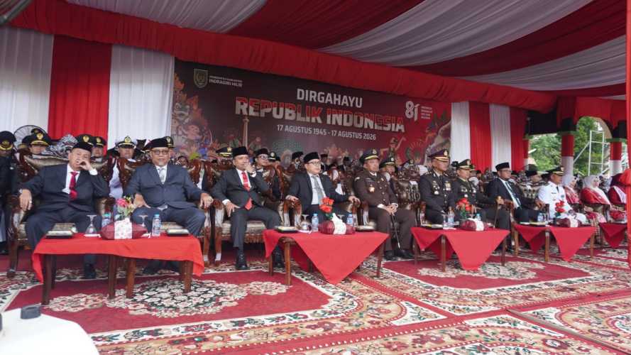 HUT ke-81 RI, Kapolres Inhil Hadiri Upacara Kemerdekaan di Lapangan Gajah Mada
