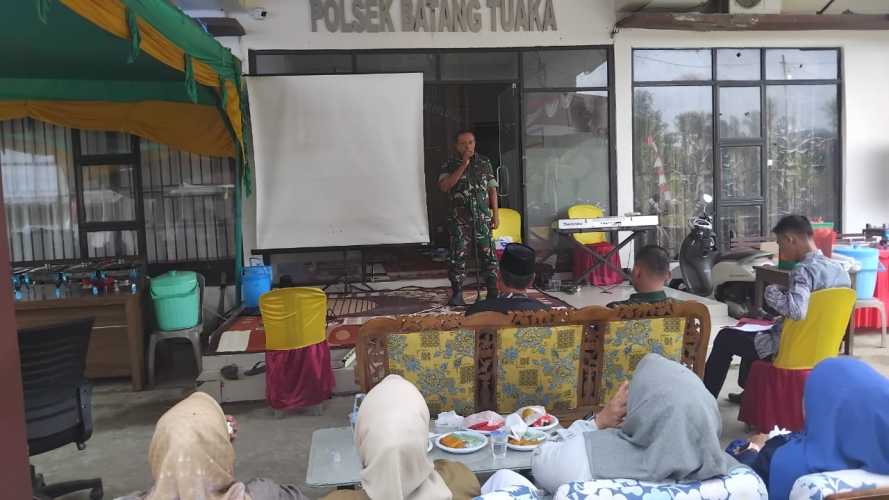 Danramil 12/Batang Tuaka Berikan Sambutan  Pada  Perpisahan Kapolsek Batang Tuaka: