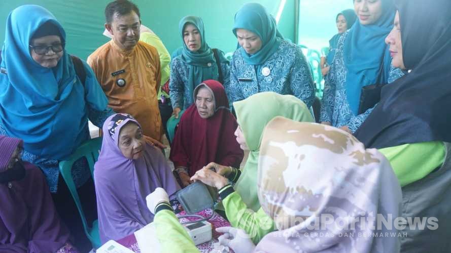 Kepala Desa Pulau Palas Dampingi Pj. Ketua PKK Kunjungi Posyandu Anggrek