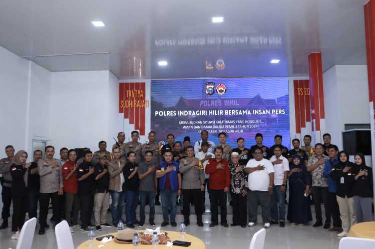 Mewujudkan Situasi Kamtibmas yang kondusif Aman dan Damai dalam Pemilu Tahun 2024,Polres Inhil.Gekar Silaturahmi dengan Insan Pers