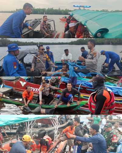 Kabag Ops Polres Inhil Lebaran Pertama Cari Korban Kecelakaan Speedboat