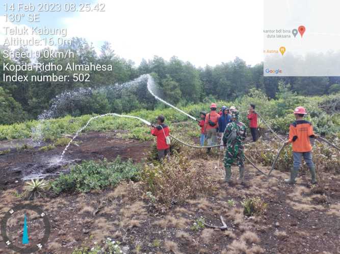 Babinsa Mengikuti Latihan Fire Drill