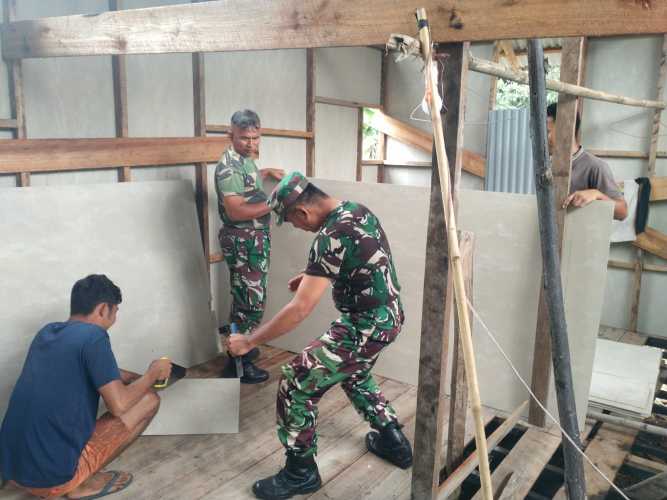 Serka Masri Kebut Pembangunan Pos Ramil Kecamatan Tembilahan Hulu