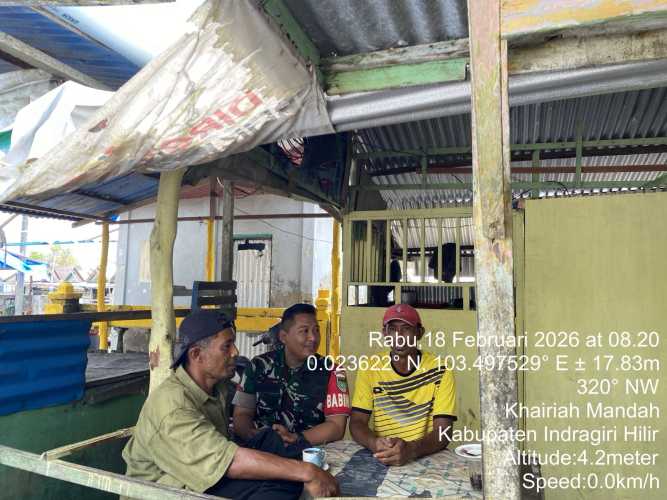 Babinsa Mandah Ciptakan Suasana Kondusif Jelang Ramadhan