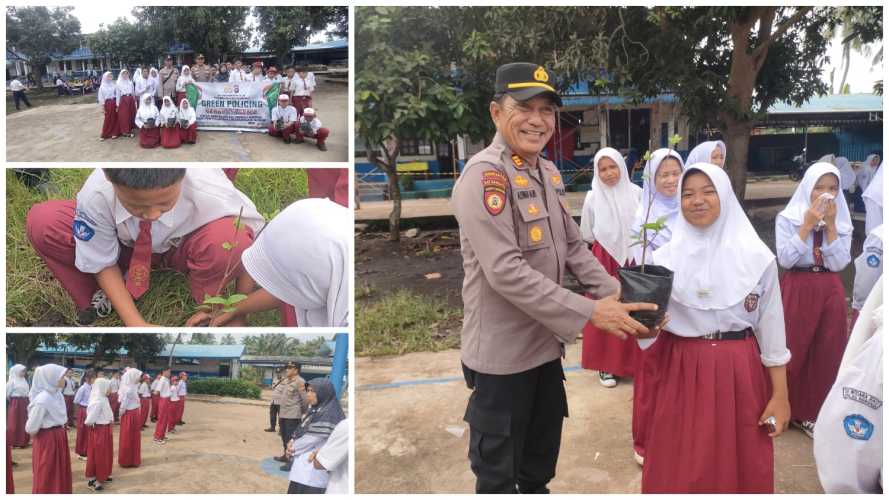 Polsek Pulau Burung Gelar Program Goes To School Green Policing di SD Mutiara Hati