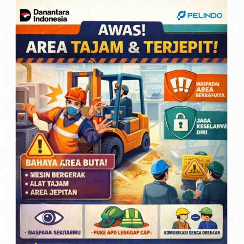 Keselamatan Kerja Adalah Prioritas Utama, Pelindo Himbau Waspada Area Blind Spot Alat Berat