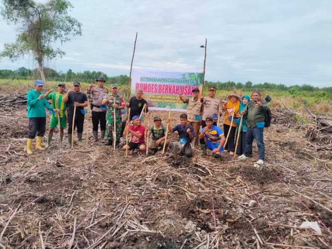 Pemerintah Desa Sungai Luar bersama Bumdes Berkat Usaha menggelar launching program ketahanan pangan