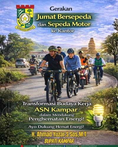 Jaga Kesehatan dan Kebersamaan, Pemkab Kampar Ajak ASN Ikuti Gerakan Jumat Bersepeda ke Kantor