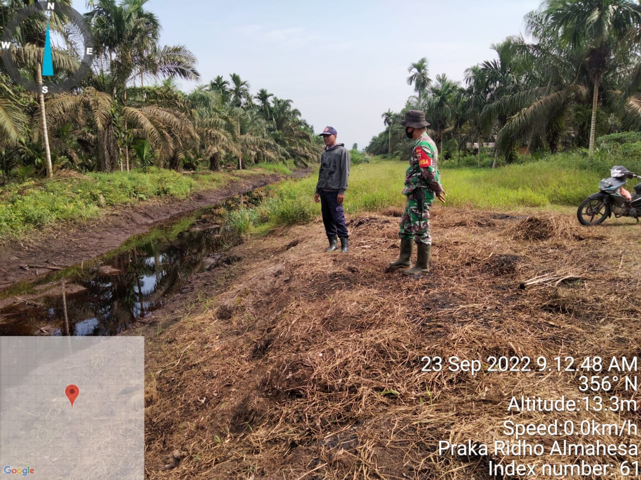 Praka Rido Almahesa Babinsa Koramil 05/Gas Menjamin Kesiapsiagaan Karhutlah