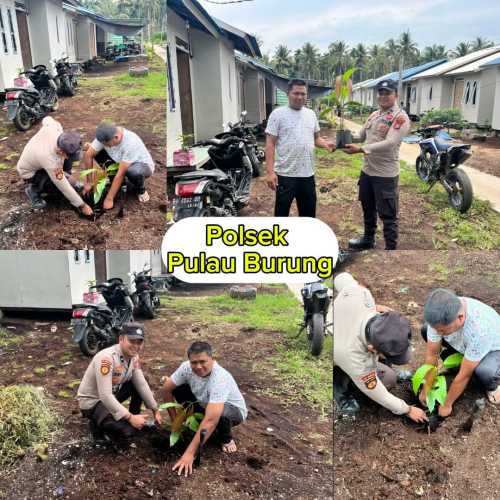 Peduli Lingkungan, Polsek Pulau Burung Gelar Workshop Green Policing, Tanam Pohon Kehidupan