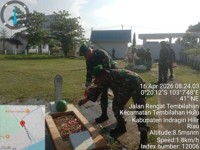 Upacara Tabur Bunga Peringati HUT Ke-80 Persit, Danposramil 01/Tembilahan Ikut Hadir