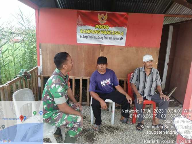 Perkuat Kampung Pancasila, Babinsa Beri Pembekalan ke Warga Kelurahan Sungai Piring