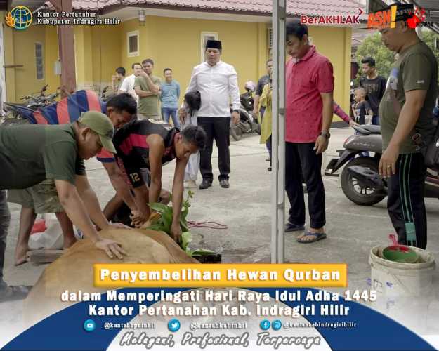 Di Hari Idul Adha, Kantah Inhil Wujudkan  Berbagi Kepada  sesama dengan Berkurban