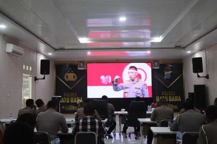 Semarak HUT ke-80 RI, Polres Batu Bara Gelar Nonton Bareng Sambutan Kapolri Jenderal Listyo Sigit Prabowo