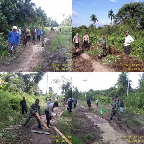 Babinsa Tularkan Semangat Gotong Royong