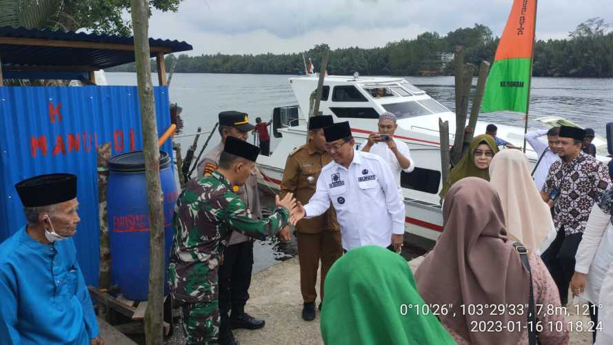 Danramil Sambut Kunjungan Bupati ke Pelangiran Dalam Rangka  Haul Murabbi Syeikh M.Ali