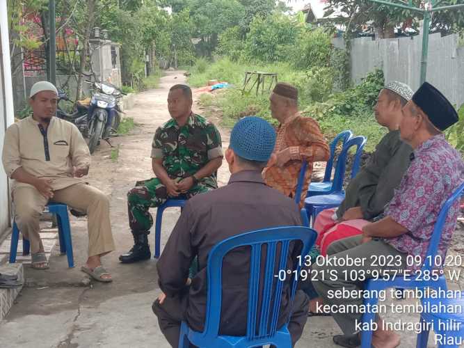 Babinsa Seberang Tembilahan Selatan Ramah Tamah Bersama Tokoh Agama