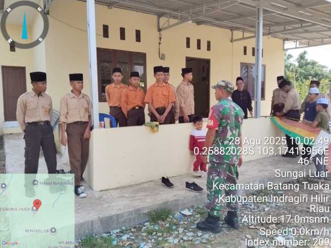 Babinsa Koramil 12/Btk Serda Syafrijon Giatkan Kampung Pancasila di Sekolah Nurul Huda, Edukasi Pelajar tentang Kebersamaan dan Anti-Bullying