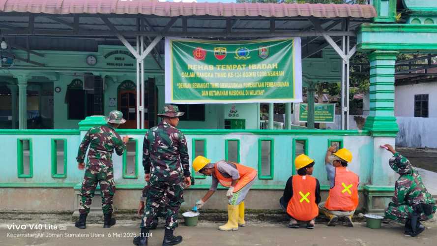 TMMD ke 124 Tahun 2025 Kodim 0208 Asahan Rehab Musola dan Bangun MCK