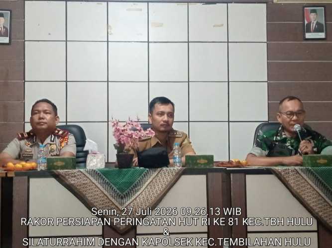 Camat Tembilahan Hulu Pimpin Rakor Persiapan HUT ke-81 Kemerdekaan RI Tahun 2026