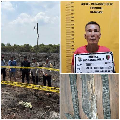 Polsek Tempuling Amankan Warga Pembakar Lahan di Desa Harapan Jaya