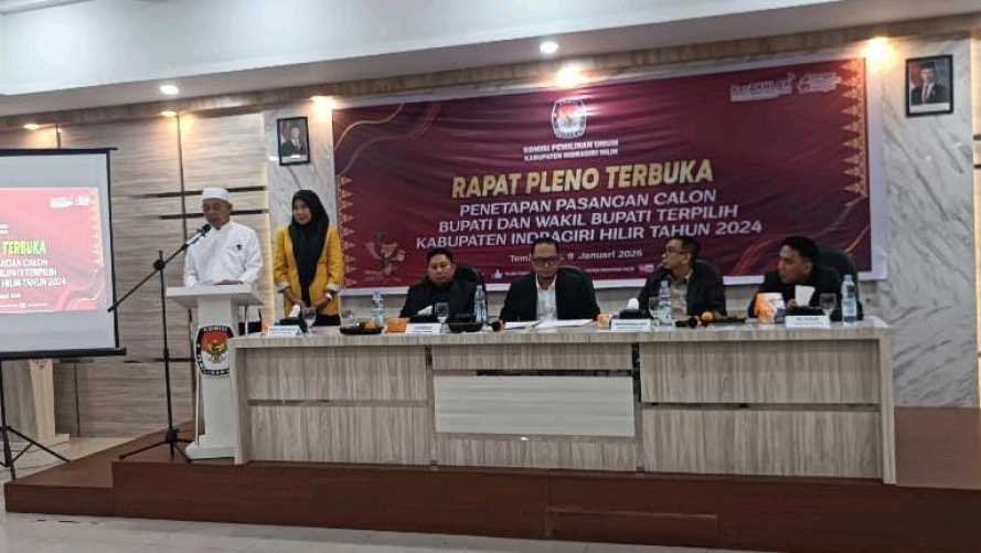 KPU Gelar Rapat Pleno Terbuka Penetapan Pasangan Calon Bupati dan Wakil Bupati Terpilih Kabupaten Inhil