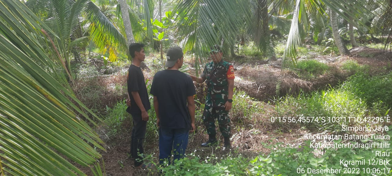 Babinsa Simpang Jaya Berikan  Teknis Penangganan Karhutlah Kepada Petani