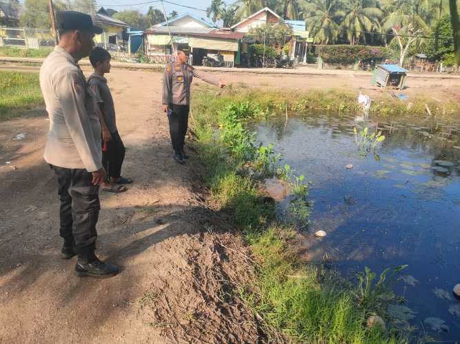 Kapolsek Pulau Burung Tinjau Tambak Ikan Mujair, Dorong Pemenuhan Protein Hewani dan Ketahanan Pangan Nasional
