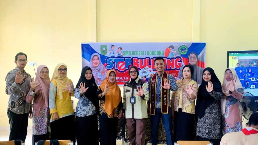 Kantor Hukum DR Titin Triana, S.H., M.H. bersinergi bersama SMA Negeri 1 Concong menggelar kegiatan Sosialisasi STOP Bullying