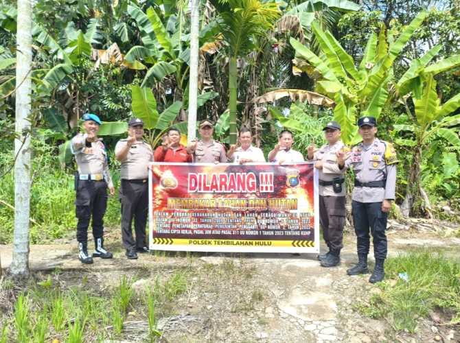 Pemdes Pulau Palas dan Polsek Tembilahan Hulu Gelar Sosialisasi Tentang Larangan Membakar Lahan dan Hutan