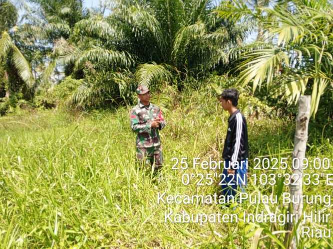 Patroli Karhutla, Babinsa Koramil 11/PBR Siaga di Lapangan